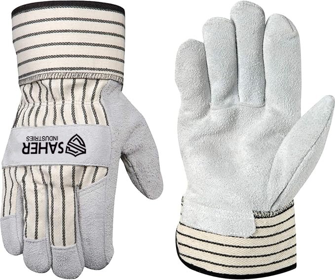 Premium Split Cowhide Leather Work Gloves